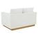 Nervo Modern Mid-Century Upholstered Leather Loveseat w/Gold Frame - White by LeisureMod