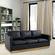 Nervo Modern Mid-Century Upholstered Leather Sofa w/Gold Frame - Black by LeisureMod