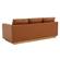 Nervo Modern Mid-Century Upholstered Leather Sofa w/Gold Frame - Cognac Tan by LeisureMod