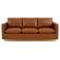 Nervo Modern Mid-Century Upholstered Leather Sofa w/Gold Frame - Cognac Tan by LeisureMod