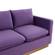 Nervo Modern Mid-Century Upholstered Velvet Sofa w/Gold Frame - Purple by LeisureMod