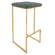 Quincy Leather Bar Stools w/Gold Metal Frame, Peacock Blue - Set of 2 by LeisureMod