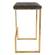 Quincy Leather Bar Stools w/Gold Metal Frame, Grey - Set of 2 by LeisureMod