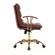 Regina Walnut Brown Modern Padded Leather Adjustable Executive Office Chair w/Tilt & 360 Degree Swivel by Leisuremod