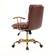 Regina Walnut Brown Modern Padded Leather Adjustable Executive Office Chair w/Tilt & 360 Degree Swivel by Leisuremod