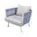 Spencer Modern Light Gray Outdoor Rope Club Chair w/Cushions by LeisureMod