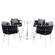 Spencer Modern Black 5-Piece Rope Outdoor Bistro Patio Set by LeisureMod
