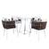 Spencer Modern Brown 5-Piece Rope Outdoor Bistro Patio Set by LeisureMod