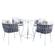 Spencer Modern Light Grey 5-Piece Rope Outdoor Bistro Patio Set by LeisureMod