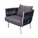 Spencer Modern Black Outdoor Rope Loveseat w/Cushions by LeisureMod