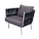 Spencer Modern Black Rope 4 Piece Outdoor Conversation Set by LeisureMod