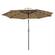 Sierra Beige Modern 9 ft Steel Market Patio Umbrella w/Solar Powered Led & Tilt by LeisureMod