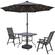 Sierra Gray Modern 9 ft Steel Market Patio Umbrella w/Solar Powered Led & Tilt by LeisureMod