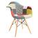 Willow Multi-Colored Patchwork Fabric Eiffel Accent Chair by LeisureMod