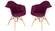 Willow Velvet Eiffel Wooden Base Accent Chair Set of 2 Purple by LeisureMod