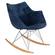 Willow Velvet Eiffel Base Rocking Chair, Navy Blue by LeisureMod