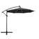 Willry Gray Modern Outdoor 10 ft Offset Cantilever Hanging Patio Umbrella w/Solar Powered LED by LeisureMod