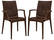 Weave Mace Brown Chair w/Arms (Set of 2) by LeisureMod