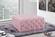 Ariel Pink Velvet Ottoman Bench by Meridian Furniture