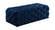 Casey Navy Blue Velvet Ottoman Bench by Meridian Furniture