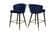 Cassie Navy Blue Velvet Counter Stool (Set of 2) by Meridian Furniture