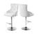 Claude White Velvet Adjustable Bar Counter Stool (Set of 2) by Meridian Furniture