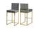 Giselle Grey & Gold Velvet Counter Stool (Set of 2) by Meridian Furniture