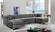 Graham Grey Velvet Three Piece Sectional Sofa by Meridian Furniture