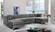 Graham Grey Velvet Three Piece Sectional Sofa by Meridian Furniture
