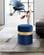 Hailey Navy Blue & Gold Velvet Ottoman Stool by Meridian Furniture