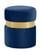 Hailey Navy Blue & Gold Velvet Ottoman Stool by Meridian Furniture