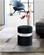 Hailey Black & Chrome Velvet Ottoman Stool by Meridian Furniture