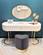Heart Grey Velvet Ottoman Stool by Meridian Furniture