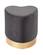 Heart Grey Velvet Ottoman Stool by Meridian Furniture