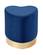 Heart Navy Blue Velvet Ottoman Stool by Meridian Furniture