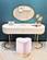 Heart Pink Velvet Ottoman Stool by Meridian Furniture