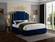 Hugo Navy Blue Velvet Bed by Meridian Furniture