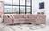 Jackson Pink Velvet Two Piece Sectional Sofa by Meridian Furniture