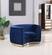 Julian Navy Blue & Gold Velvet Chair by Meridian Furniture