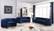 Julian Navy Blue & Gold Velvet Loveseat by Meridian Furniture