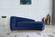 Julian Navy Blue & Gold Velvet Chaise by Meridian Furniture