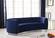 Julian Navy Blue & Chrome Velvet Sofa by Meridian Furniture