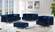 Lucas Navy Blue Velvet Chair by Meridian Furniture