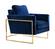 Mila Navy Blue Velvet Chair by Meridian Furniture
