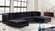 Moda Black Velvet Three Piece Sectional Sofa by Meridian Furniture