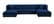Moda Navy Blue Velvet Three Piece Sectional Sofa by Meridian Furniture