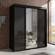 Monaco 3 Door Modern 71 Inch Black Wardrobe w/Mirror by Meble Furniture