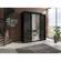 Monaco 3 Door Modern 71 Inch Black Wardrobe w/Mirror by Meble Furniture