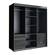 Monaco 3 Door Modern 71 Inch Black Wardrobe w/Mirror by Meble Furniture