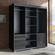 Monaco 3 Door Modern 71 Inch Black Wardrobe w/Mirror by Meble Furniture